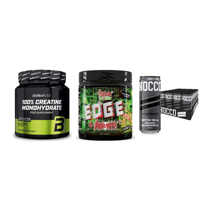 Kraft-Stack: BioTech Creatine + Psycho Pharma + Nocco BCAA Drink – alle enthaltenen Artikel