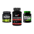 Kraft-Stack: BioTech Creatine + MST Testo Booster + Scitec BCAA – alle enthaltenen Artikel
