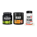 Kraft-Stack: BioTech Creatine + ESN Crank Booster + MST BCAA 1000 (90 – alle enthaltenen Artikel
