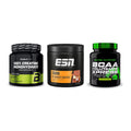 Kraft-Stack: BioTech Creatine + ESN Crank Booster + Scitec BCAA – alle enthaltenen Artikel