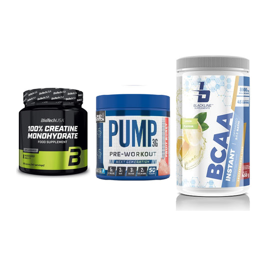 Kraft-Stack: BioTech Creatine + Applied Nutrition + Blackline – alle enthaltenen Artikel