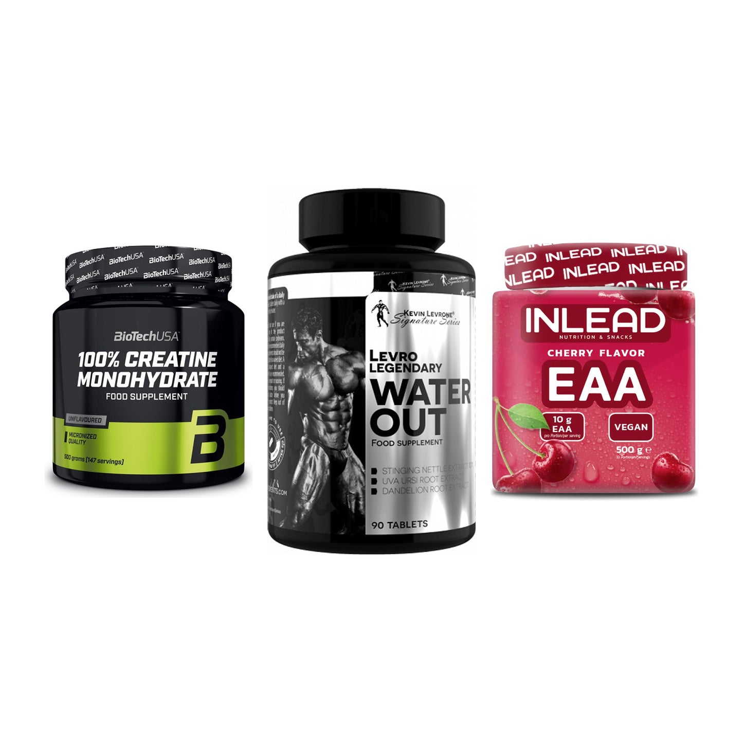 Kraft-Stack: BioTech Creatine + Kevin Levrone + INLEAD EAA – alle enthaltenen Artikel