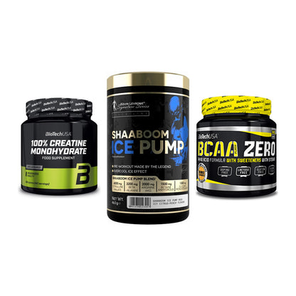 Kraft-Stack: BioTech Creatine + Kevin Levrone + BioTech BCAA Zero – alle enthaltenen Artikel