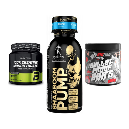 Kraft-Stack: BioTech Creatine + Kevin Levrone + Big Zone Bulletpr – alle enthaltenen Artikel