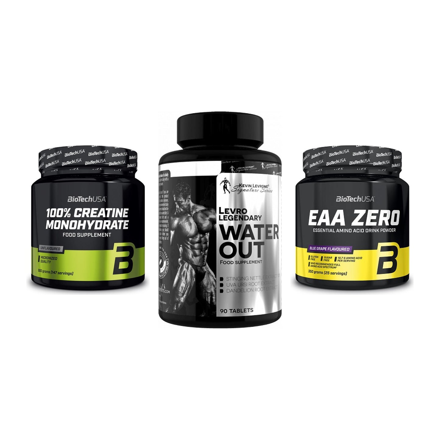 Kraft-Stack: BioTech Creatine + Kevin Levrone + BioTech EAA Zero – alle enthaltenen Artikel