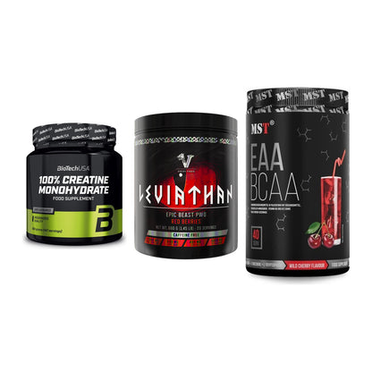 Kraft-Stack: BioTech Creatine + Viking Power + MST EAA & BCAA – alle enthaltenen Artikel
