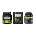 Kraft-Stack: BioTech Creatine + ESN Crank Pump + Olimp Amino EAA – alle enthaltenen Artikel