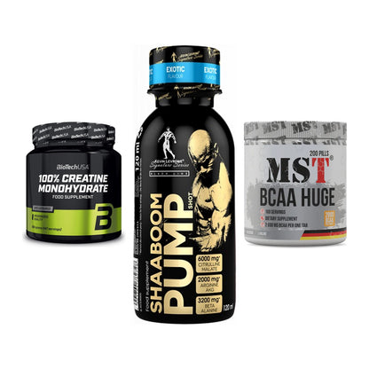 Kraft-Stack: BioTech Creatine + Kevin Levrone + MST BCAA Huge 200 – alle enthaltenen Artikel