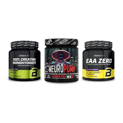 Kraft-Stack: BioTech Creatine + MST NeuroPump + BioTech EAA Zero – alle enthaltenen Artikel