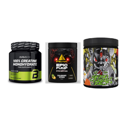 Kraft-Stack: BioTech Creatine + Peak Epic Pump + BPS-Pharma EAA´s – alle enthaltenen Artikel