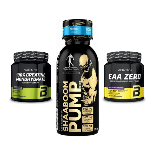 Kraft-Stack: BioTech Creatine + Kevin Levrone + BioTech EAA Zero – alle enthaltenen Artikel