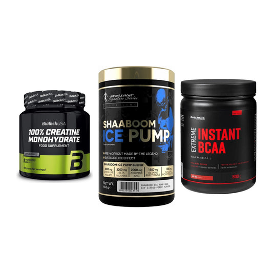Kraft-Stack: BioTech Creatine + Kevin Levrone + Body Attack – alle enthaltenen Artikel