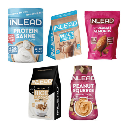 INLEAD Marken-Großset: Protein Sahne + Whey Protein + 3 weitere – alle enthaltenen Artikel