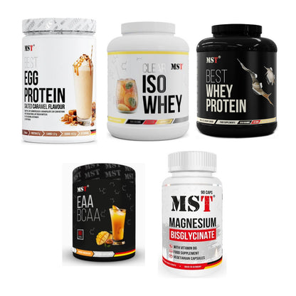MST Marken-Großset: EGG Protein + Iso Clear + 3 weitere – alle enthaltenen Artikel