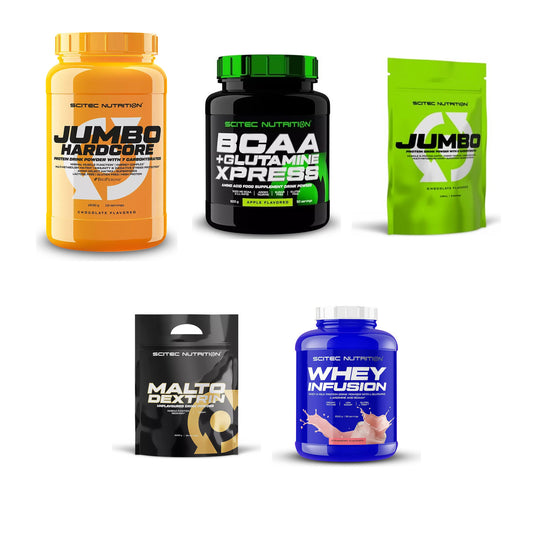 Scitec Nutrition Marken-Großset: Jumbo Hardcore1530g + 4 weitere – alle enthaltenen Artikel