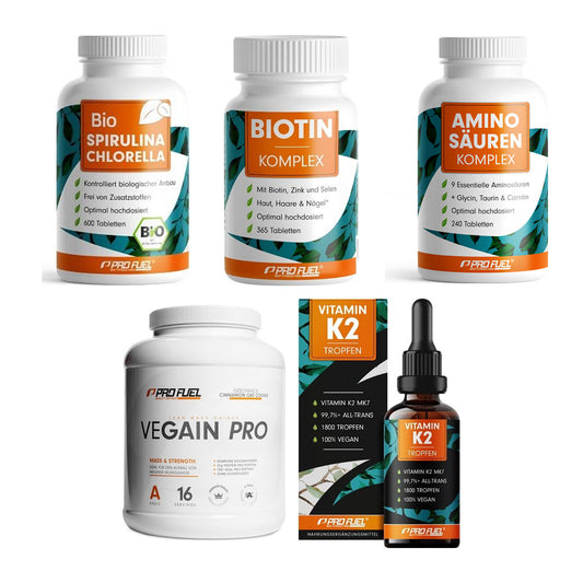 ProFuel Marken-Großset: Bio SPIRULINA + BIOTIN Komplex + 3 weitere – alle enthaltenen Artikel