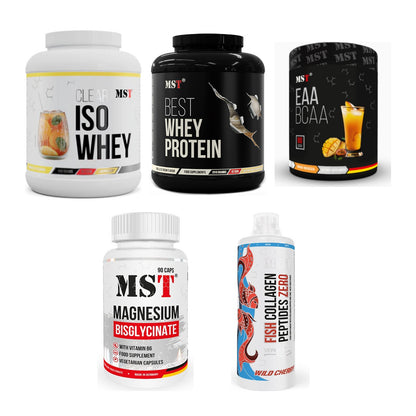 MST Marken-Großset: Iso Clear + Best Whey Protein + 3 weitere – alle enthaltenen Artikel