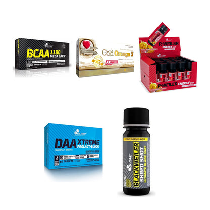 Olimp Marken-Großset: BCAA Mega Caps + Omega 3 Gold + 3 weitere – alle enthaltenen Artikel