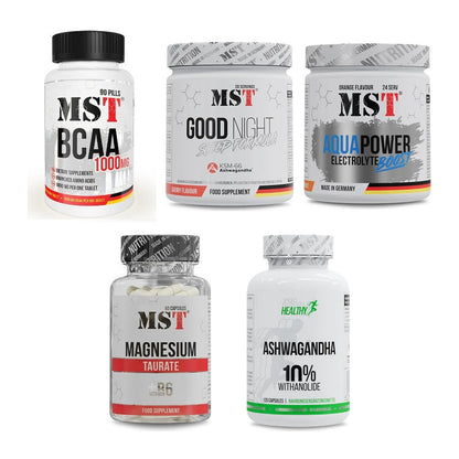 MST Marken-Großset: BCAA 1000 (90 + Good Night Sleep + 3 weitere – alle enthaltenen Artikel