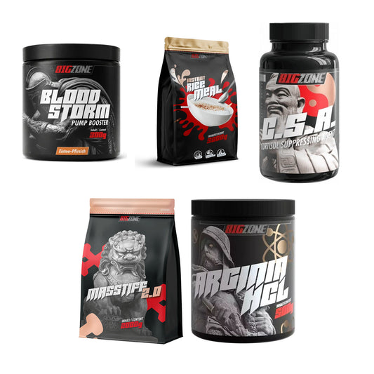 Big Zone Brand Large Set: Zone Bloodstorm + Zone Rice Meal + 3 andre - alle varer inkluderet