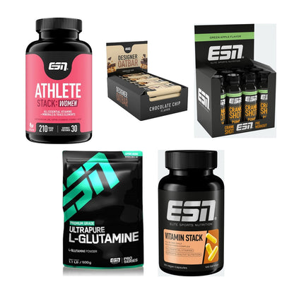 ESN Marken-Großset: Athlete Stack:WOMEN + Designer Oatbar + 3 weitere – alle enthaltenen Artikel