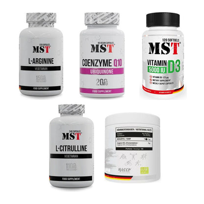MST Marken-Großset: L-Arginine 120 + Coenzyme Q10 200 + 3 weitere – alle enthaltenen Artikel