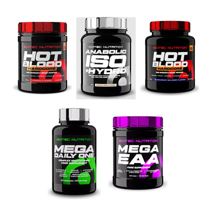 Scitec Nutrition Marken-Großset: Hot Blood Hardcore + 4 weitere – alle enthaltenen Artikel