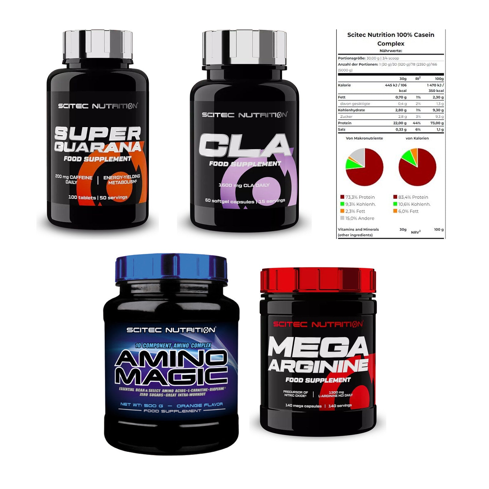 Scitec Nutrition Marken-Großset: Super Guarana 100 Tabl. + 4 weitere – alle enthaltenen Artikel