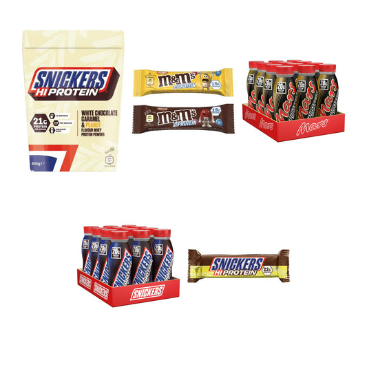 MARS inc. Marken-Großset: Snickers White + M&M Protein + 3 weitere – alle enthaltenen Artikel