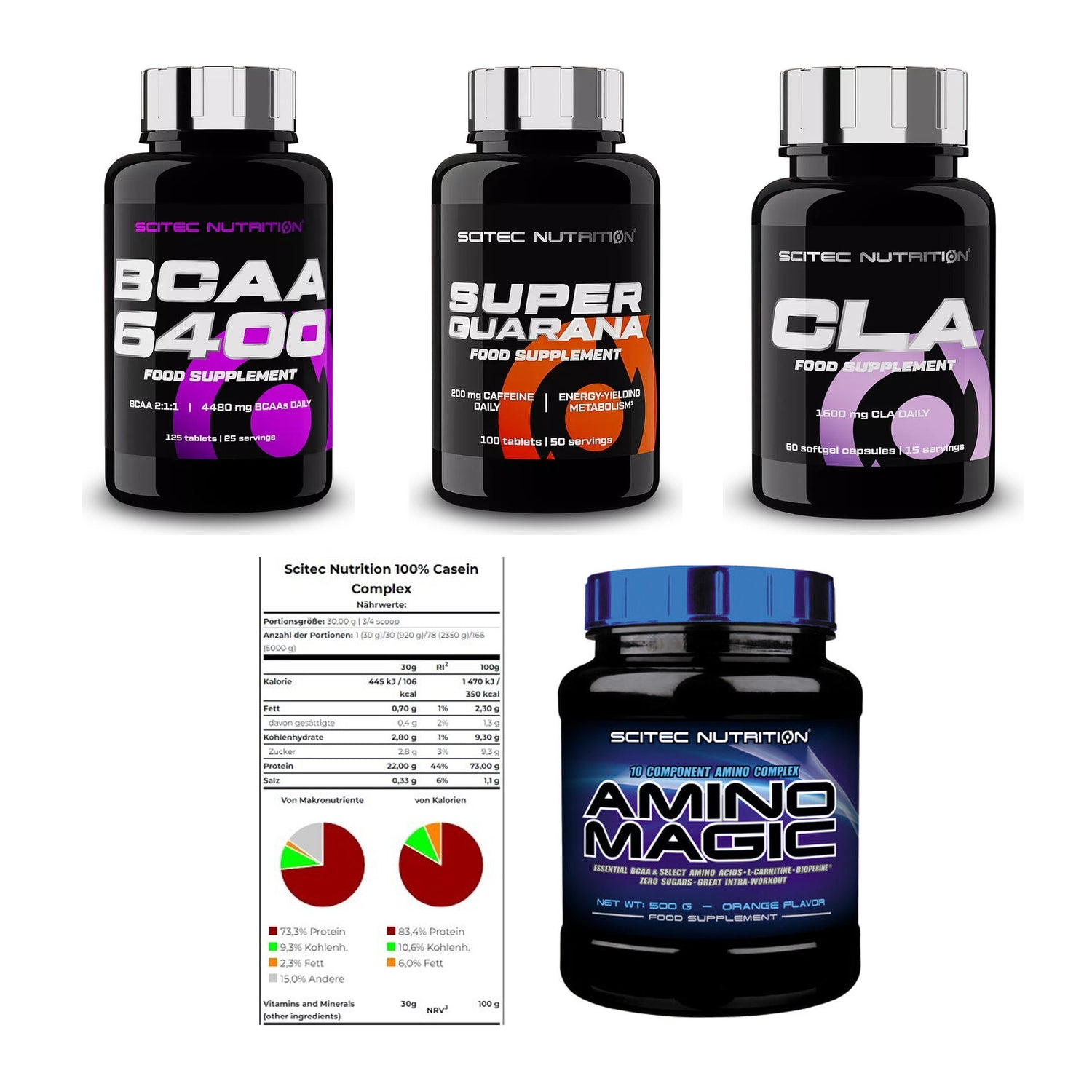 Scitec Nutrition Marken-Großset: BCAA 6400 + 4 weitere – alle enthaltenen Artikel