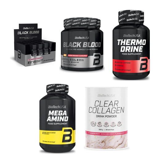 BioTech USA Marken-Großset: Black Blood Shot + 4 weitere – alle enthaltenen Artikel