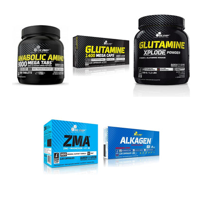 Olimp Marken-Großset: Anabolic Amino + L-Glutamine Mega + 3 weitere – alle enthaltenen Artikel