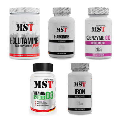 MST Marken-Großset: Glutamine + L-Arginine 120 Kaps. + 3 weitere – alle enthaltenen Artikel
