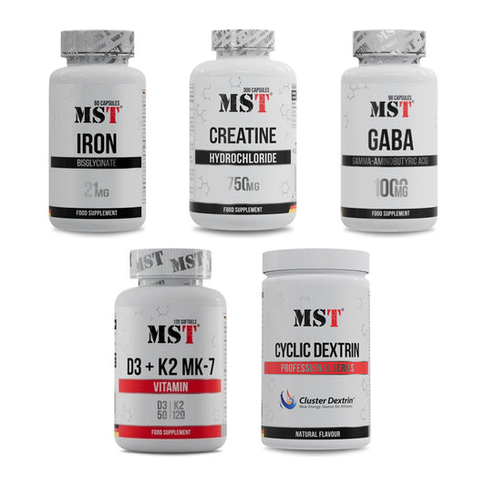 MST Marken-Großset: Iron Bisglycinate + Creatine HCL + 3 weitere – alle enthaltenen Artikel
