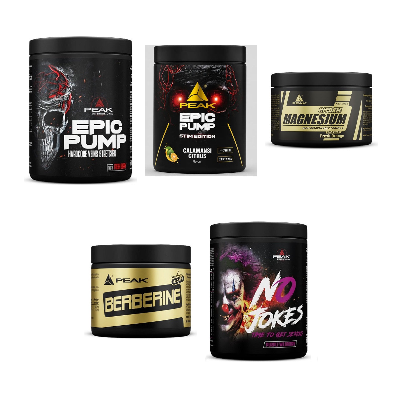 Peak Marken-Großset: EPIC Pump + Epic Pump Stim Edition + 3 weitere – alle enthaltenen Artikel