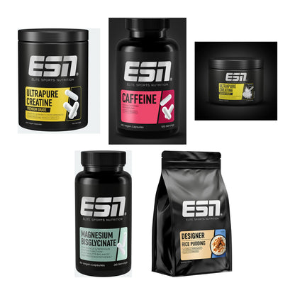 ESN Marken-Großset: Ultrapure + Caffeine Caps + 3 weitere – alle enthaltenen Artikel