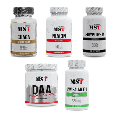 MST Marken-Großset: Chaga Mushroom 1200mg + Niacin + 3 weitere – alle enthaltenen Artikel