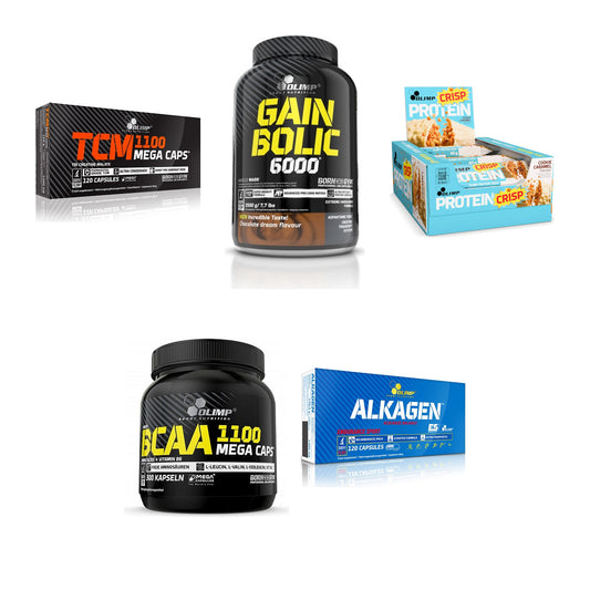 Olimp Marken-Großset: TCM Mega Caps + Gain Bolic 6000 + 3 weitere – alle enthaltenen Artikel