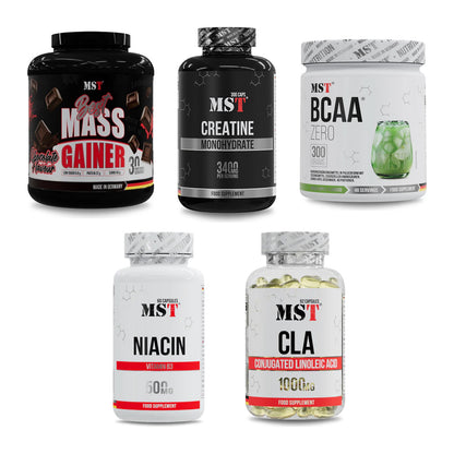 MST Marken-Großset: Best Mass Gainer + Creatine Monohydr + 3 weitere – alle enthaltenen Artikel