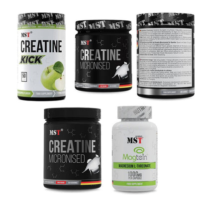 MST Marken-Großset: Creatine Kick + Creatin Monohydrate + 3 weitere – alle enthaltenen Artikel