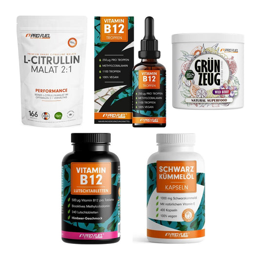 ProFuel Marken-Großset: L-Citrullin + Vitamin B12 + 3 weitere – alle enthaltenen Artikel