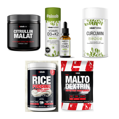 Sinob Marken-Großset: Core L-Citrullin + Vitamin D3 + K2 + 3 weitere – alle enthaltenen Artikel