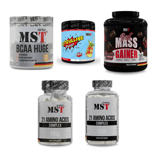MST Marken-Großset: BCAA Huge 200 + Citrulline Pump + 3 weitere – alle enthaltenen Artikel