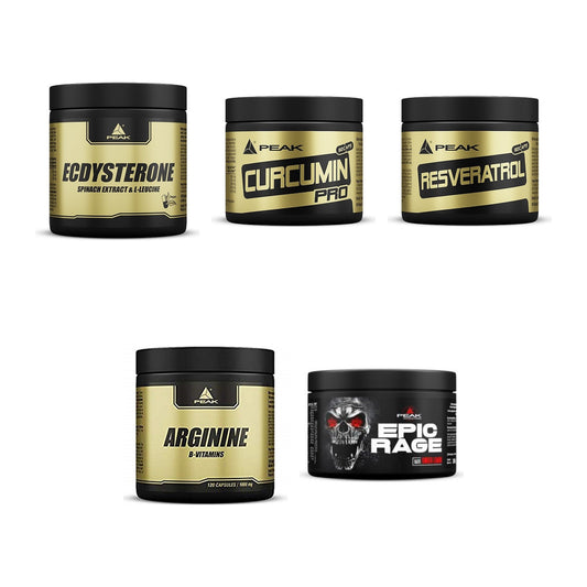 Peak Marken-Großset: Ecdysterone + Curcumin Pro + 3 weitere – alle enthaltenen Artikel