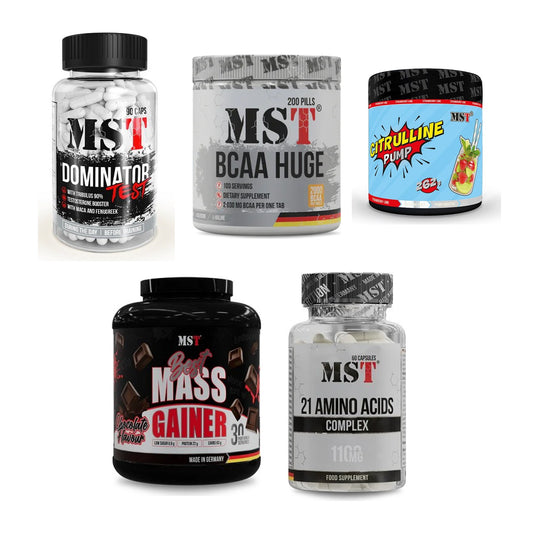 MST Marken-Großset: Dominator Test + BCAA Huge 200 + 3 weitere – alle enthaltenen Artikel