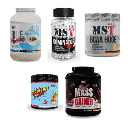 MST Marken-Großset: Rice Pudding + Dominator Test + 3 weitere – alle enthaltenen Artikel