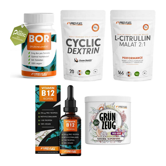 ProFuel Marken-Großset: BOR + Cyclic Dextrin + 3 weitere – alle enthaltenen Artikel