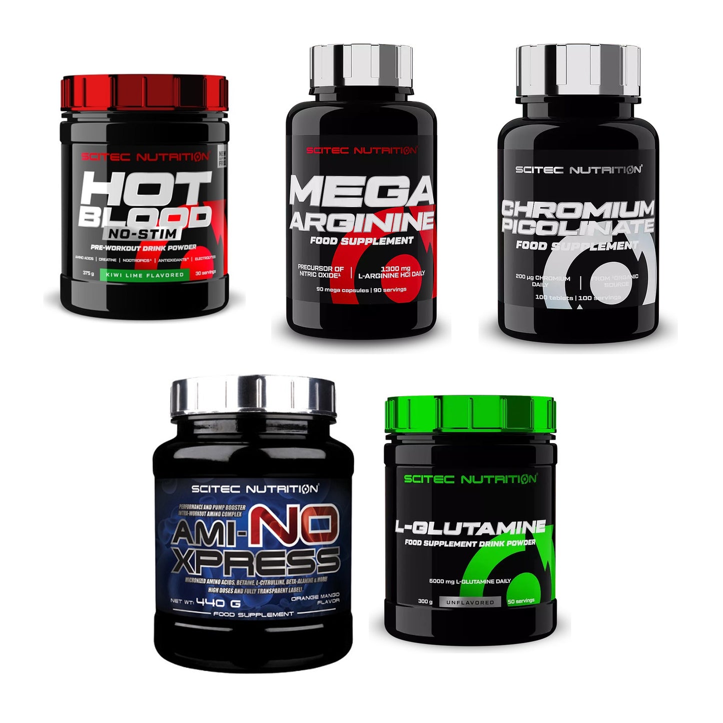 Scitec Nutrition Marken-Großset: Hot Blood NO-STIM + 4 weitere – alle enthaltenen Artikel