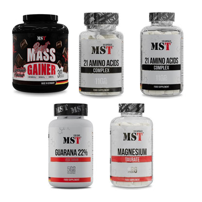 MST Marken-Großset: Best Mass Gainer + 21 Amino Acids + 3 weitere – alle enthaltenen Artikel