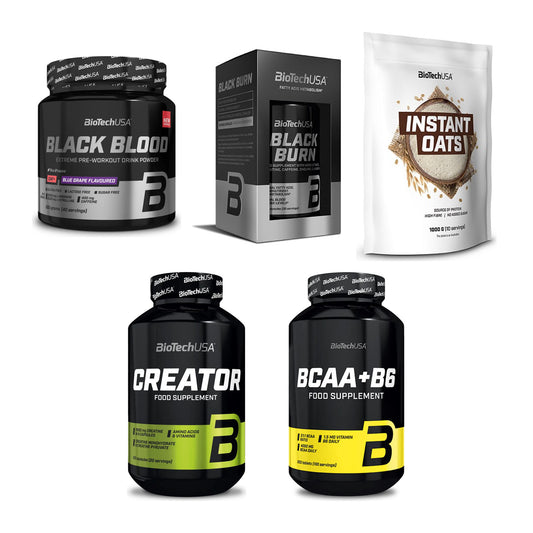 BioTech USA Marken-Großset: Black Blood + Black Burn + 3 weitere – alle enthaltenen Artikel